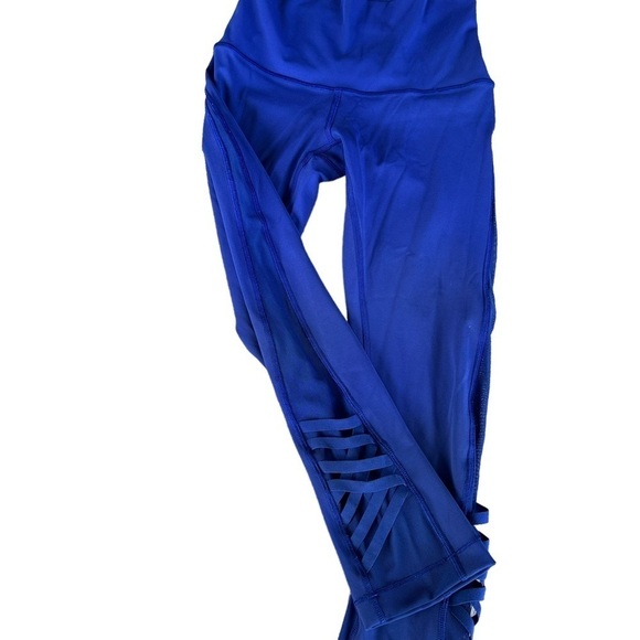 Lululemon Minimalist Crop Hero Blue Size 4 Athletic Leggings Mesh Lattice GUC - Picture 6 of 12